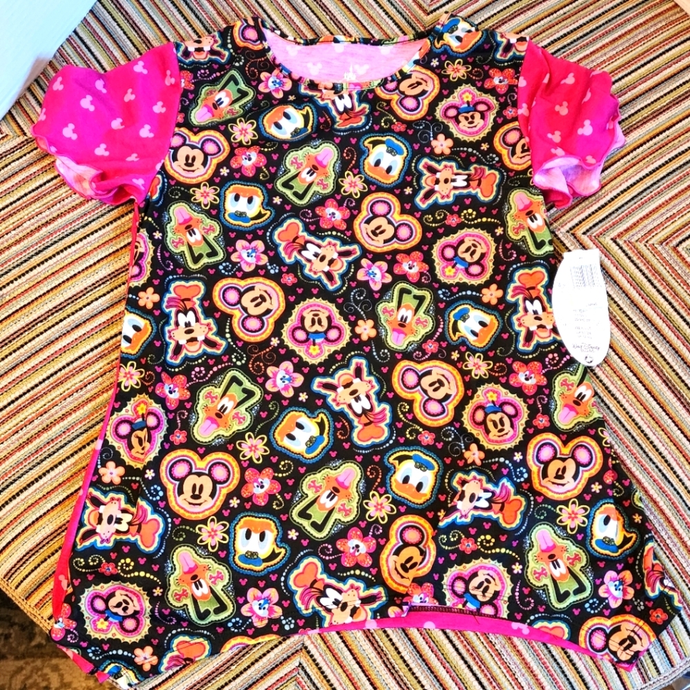 NWT Disney Child Shirt - Happy Face - Mickey Mouse and Friends Tee Black Size L